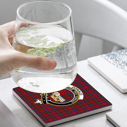 ScotsTee Shop Scottish Donald of Glenaladale Crest Tartan Drinks Coasters – Wood, Rubber, Ceramic
