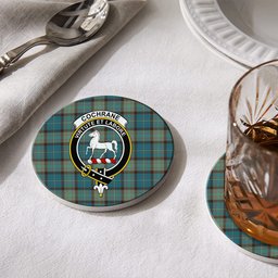 ScotsTee Shop Scottish Cochrane Hunting Ancient Crest Tartan Drinks Coasters – Wood, Rubber, Ceramic