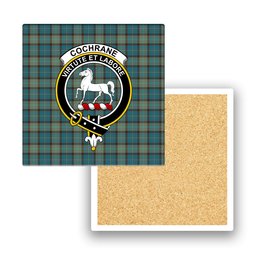 ScotsTee Shop Scottish Cochrane Hunting Ancient Crest Tartan Drinks Coasters – Wood, Rubber, Ceramic