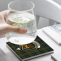 ScotsTee Shop Scottish Cameron of Lochiel Hunting Modern Crest Tartan Drinks Coasters – Wood, Rubber, Ceramic