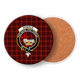 ScotsTee Shop Scottish Donald of Ardnamurchan Crest Tartan Drinks Coasters – Wood, Rubber, Ceramic