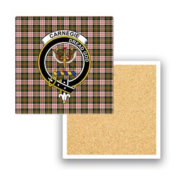 ScotsTee Shop Scottish Carnegie Dress Ancient Crest Tartan Drinks Coasters – Wood, Rubber, Ceramic