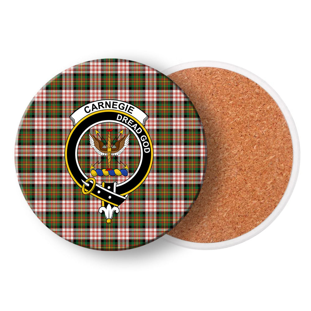 ScotsTee Shop Scottish Carnegie Dress Ancient Crest Tartan Drinks Coasters – Wood, Rubber, Ceramic