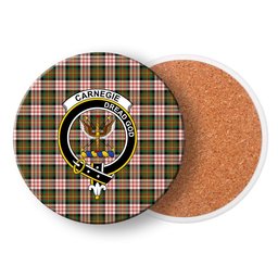 ScotsTee Shop Scottish Carnegie Dress Ancient Crest Tartan Drinks Coasters – Wood, Rubber, Ceramic