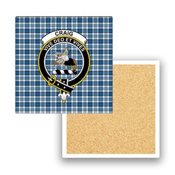 ScotsTee Shop Scottish Craig Paisley Ancient Crest Tartan Drinks Coasters – Wood, Rubber, Ceramic