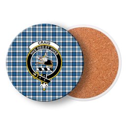 ScotsTee Shop Scottish Craig Paisley Ancient Crest Tartan Drinks Coasters – Wood, Rubber, Ceramic