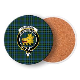 ScotsTee Shop Scottish Campbell of Argyll Ancient Crest Tartan Drinks Coasters – Wood, Rubber, Ceramic