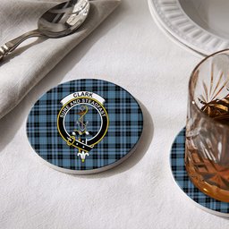 ScotsTee Shop Scottish Clark (Clergy) Ancient Clan Crest Tartan Drinks Coasters – Wood, Rubber, Ceramic