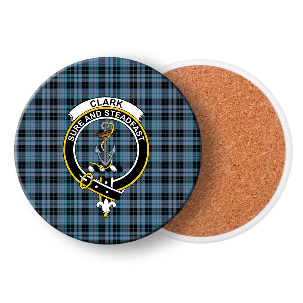ScotsTee Shop Scottish Clark (Clergy) Ancient Clan Crest Tartan Drinks Coasters – Wood, Rubber, Ceramic