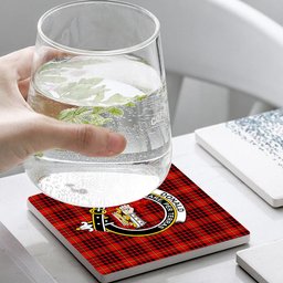 ScotsTee Shop Scottish Donald of Ardnamurchan Modern Crest Tartan Drinks Coasters – Wood, Rubber, Ceramic