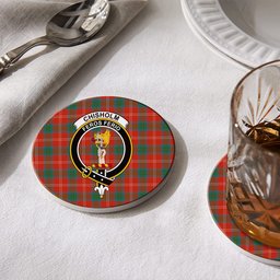 ScotsTee Shop Scottish Chisholm of Strathglass Ancient Crest Tartan Drinks Coasters – Wood, Rubber, Ceramic