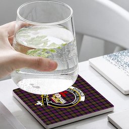 ScotsTee Shop Scottish Donald Modern Crest Tartan Drinks Coasters – Wood, Rubber, Ceramic