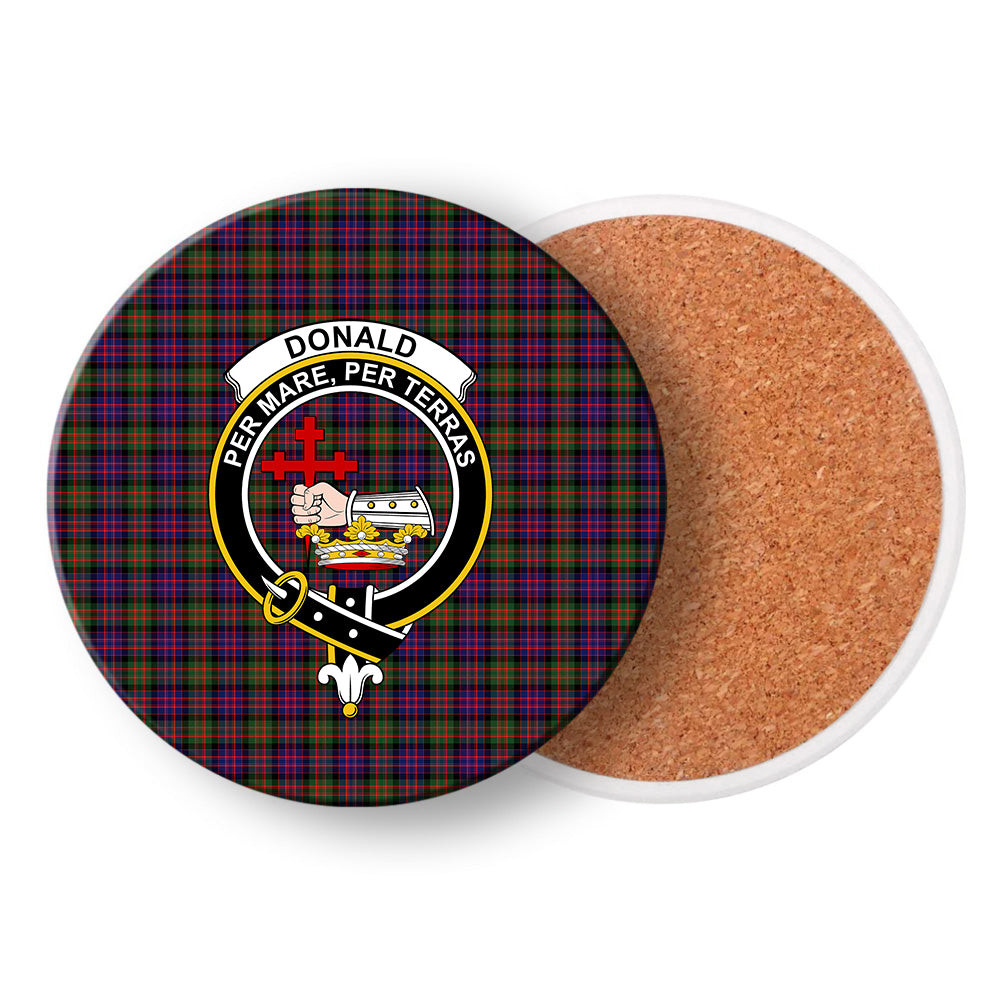 ScotsTee Shop Scottish Donald Modern Crest Tartan Drinks Coasters – Wood, Rubber, Ceramic
