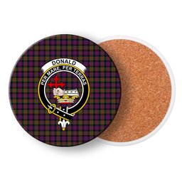 ScotsTee Shop Scottish Donald Modern Crest Tartan Drinks Coasters – Wood, Rubber, Ceramic