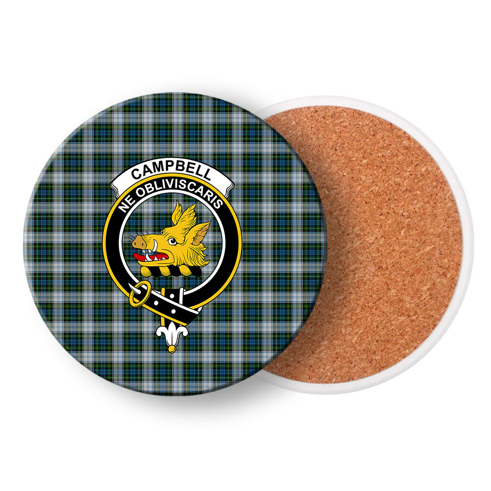 ScotsTee Shop Scottish Campbell Dress 1 Crest Tartan Drinks Coasters – Wood, Rubber, Ceramic