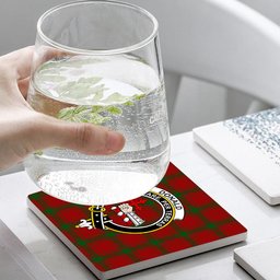 ScotsTee Shop Scottish Donald of Sleat Crest Tartan Drinks Coasters – Wood, Rubber, Ceramic