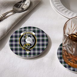 ScotsTee Shop Scottish Campbell of Cawdor Dress Crest Tartan Drinks Coasters – Wood, Rubber, Ceramic
