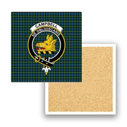 ScotsTee Shop Scottish Campbell of Argyll no guards Crest Tartan Drinks Coasters – Wood, Rubber, Ceramic