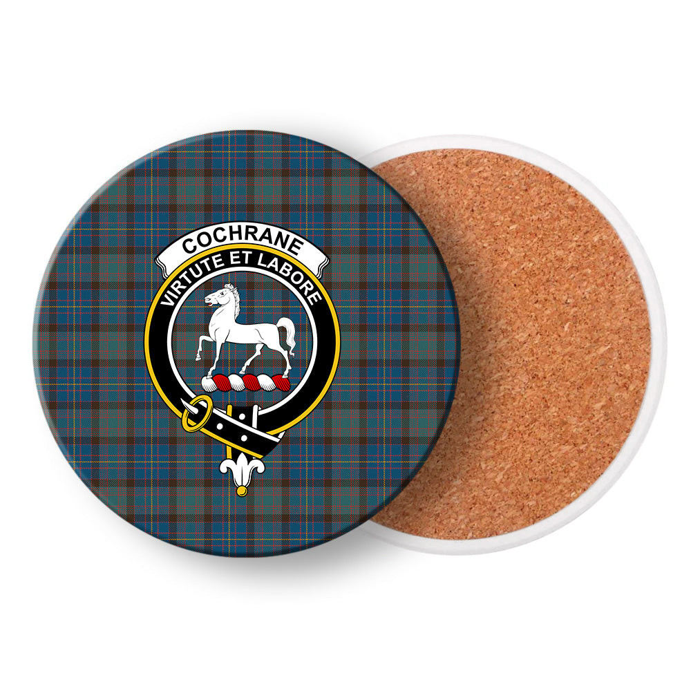 ScotsTee Shop Scottish Cochrane Hunting Modern Crest Tartan Drinks Coasters – Wood, Rubber, Ceramic