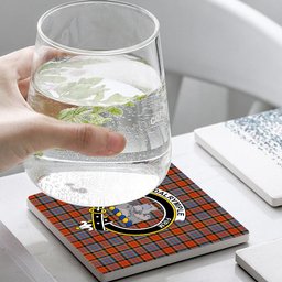 ScotsTee Shop Scottish Dalrymple of Castleton Ancient Crest Tartan Drinks Coasters – Wood, Rubber, Ceramic