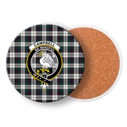 ScotsTee Shop Scottish Campbell of Cawdor Dress Modern Crest Tartan Drinks Coasters – Wood, Rubber, Ceramic
