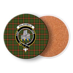 ScotsTee Shop Scottish Dalrymple of Castleton Crest Tartan Drinks Coasters – Wood, Rubber, Ceramic