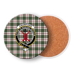 ScotsTee Shop Scottish Crawford Arisaid Dance Modern Crest Tartan Drinks Coasters – Wood, Rubber, Ceramic