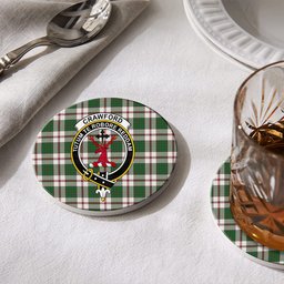 ScotsTee Shop Scottish Crawford Arisaid Dance Ancient Crest Tartan Drinks Coasters – Wood, Rubber, Ceramic