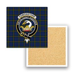 ScotsTee Shop Scottish Edmonstone of Duntreath Crest Tartan Drinks Coasters – Wood, Rubber, Ceramic