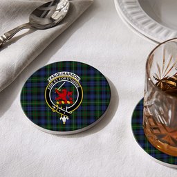 ScotsTee Shop Scottish Farquharson Vestiarium Scoticum Crest Tartan Drinks Coasters – Wood, Rubber, Ceramic