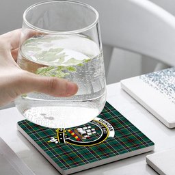 ScotsTee Shop Scottish Duncan of Sketraw Modern Crest Tartan Drinks Coasters – Wood, Rubber, Ceramic