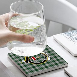 ScotsTee Shop Scottish Erskine Green Crest Tartan Drinks Coasters – Wood, Rubber, Ceramic