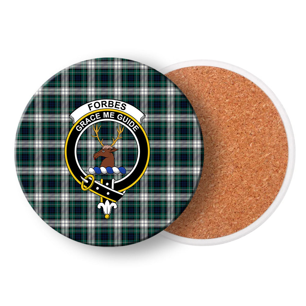 ScotsTee Shop Scottish Forbes Dress Modern Crest Tartan Drinks Coasters – Wood, Rubber, Ceramic