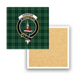 ScotsTee Shop Scottish Erskine Hunting Modern Crest Tartan Drinks Coasters – Wood, Rubber, Ceramic