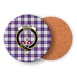 ScotsTee Shop Scottish Dunlop Dress Modern Crest Tartan Drinks Coasters – Wood, Rubber, Ceramic