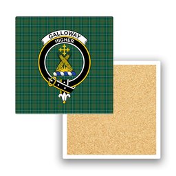 ScotsTee Shop Scottish Galloway Hunting Modern Crest Tartan Drinks Coasters – Wood, Rubber, Ceramic