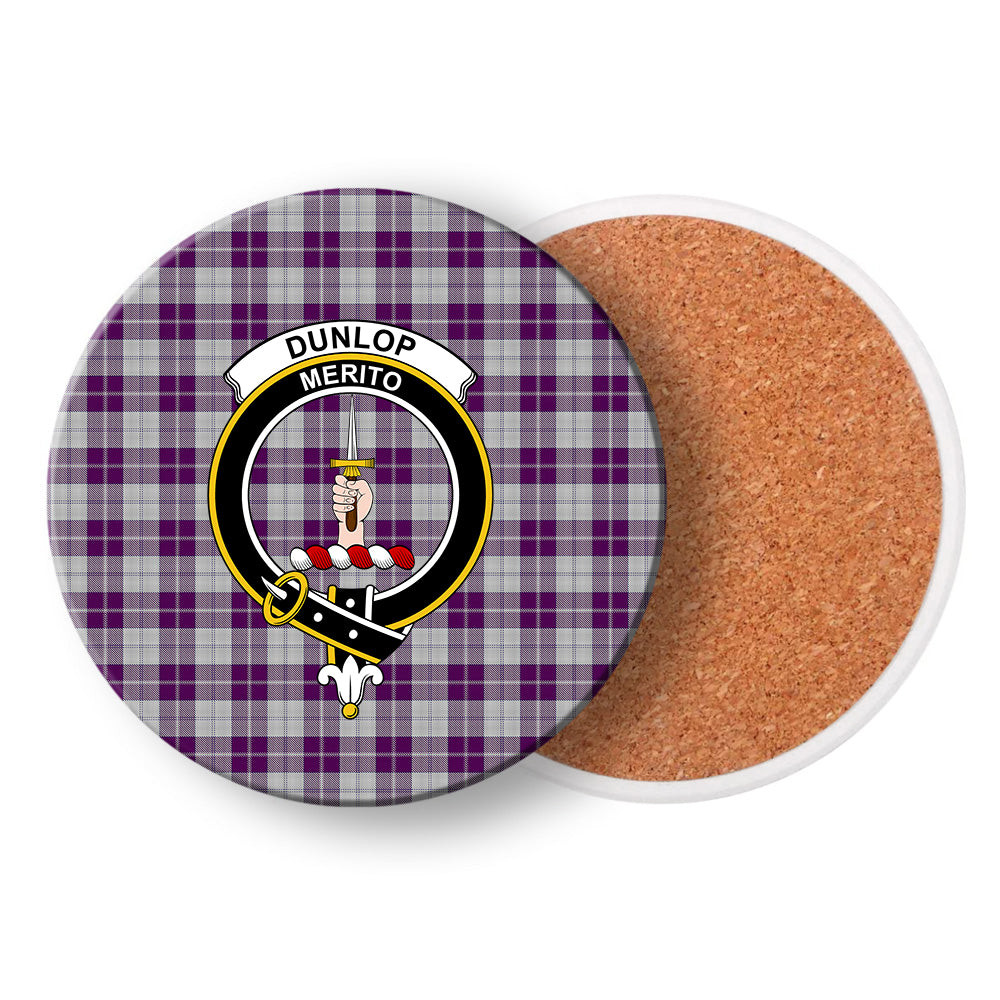 ScotsTee Shop Scottish Dunlop Dress Crest Tartan Drinks Coasters – Wood, Rubber, Ceramic