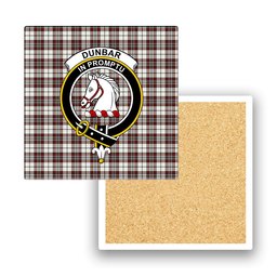 ScotsTee Shop Scottish Dunbar Plaid Ancient Crest Tartan Drinks Coasters – Wood, Rubber, Ceramic