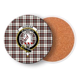 ScotsTee Shop Scottish Dunbar Plaid Ancient Crest Tartan Drinks Coasters – Wood, Rubber, Ceramic