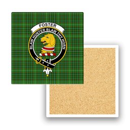 ScotsTee Shop Scottish Foster Hunting Crest Tartan Drinks Coasters – Wood, Rubber, Ceramic