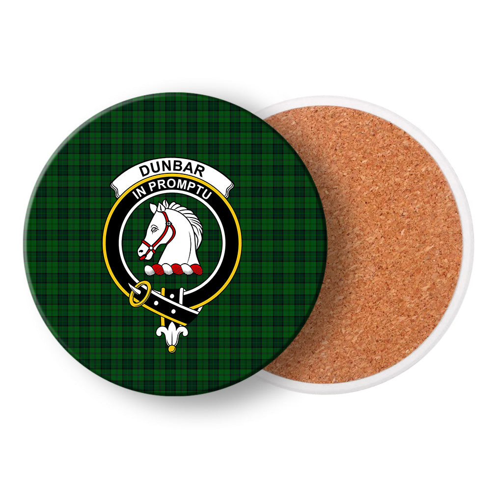 ScotsTee Shop Scottish Dunbar Hunting Crest Tartan Drinks Coasters – Wood, Rubber, Ceramic