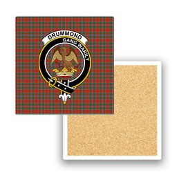 ScotsTee Shop Scottish Drummond of Perth Ancient Crest Tartan Drinks Coasters – Wood, Rubber, Ceramic