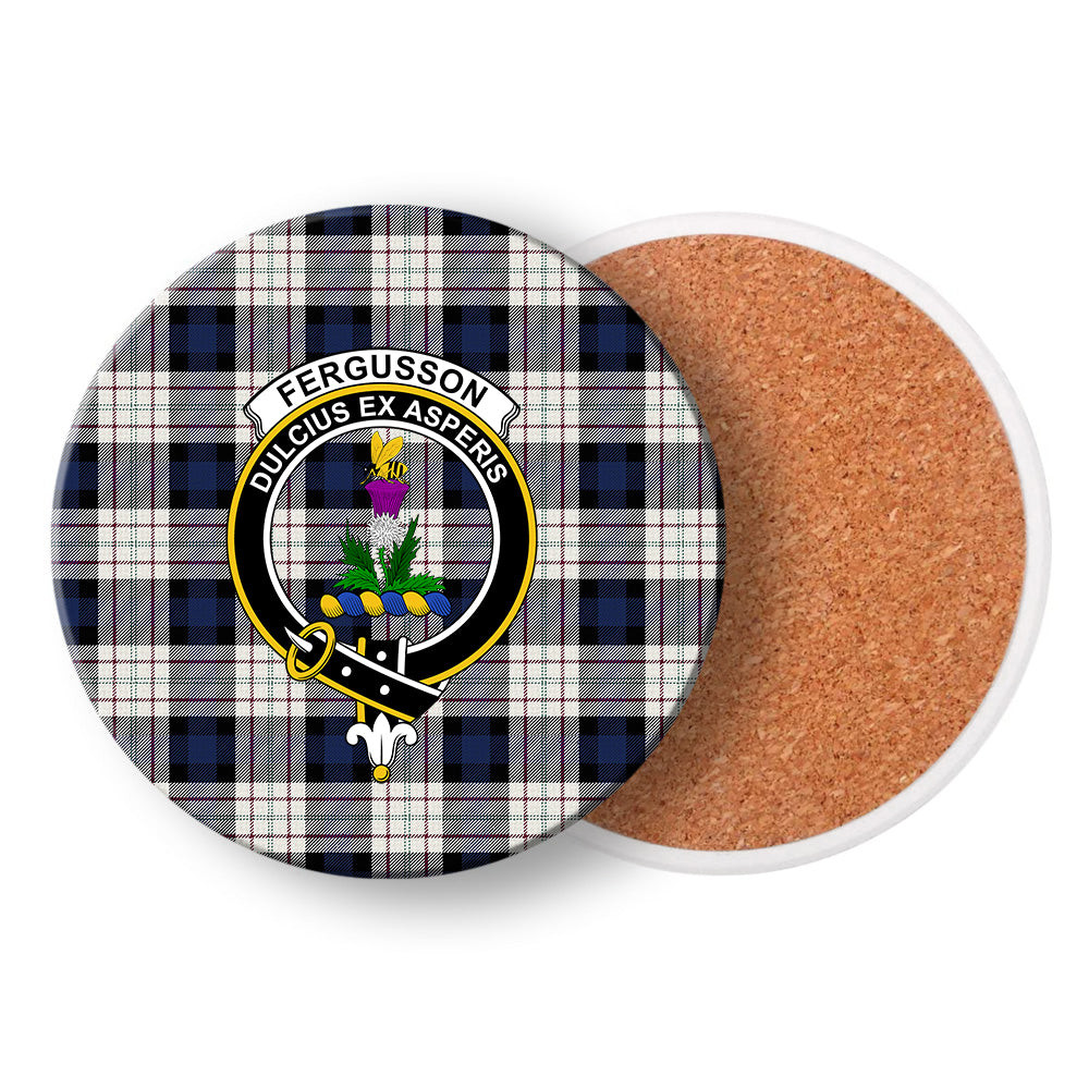 ScotsTee Shop Scottish Fergusson Dress Crest Tartan Drinks Coasters – Wood, Rubber, Ceramic