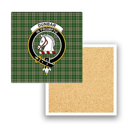 ScotsTee Shop Scottish Dunbar Hunting Ancient Crest Tartan Drinks Coasters – Wood, Rubber, Ceramic