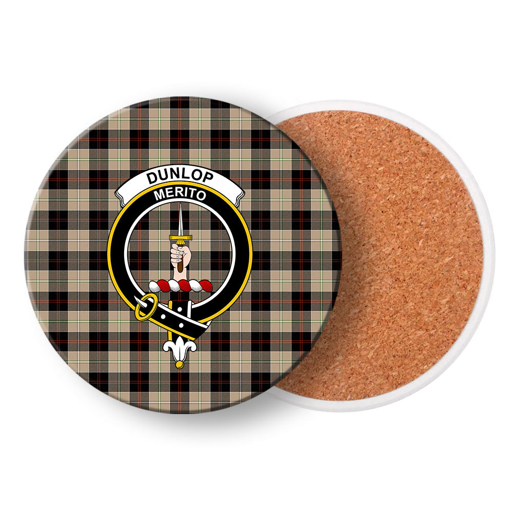 ScotsTee Shop Scottish Dunlop Hunting Ancient Crest Tartan Drinks Coasters – Wood, Rubber, Ceramic