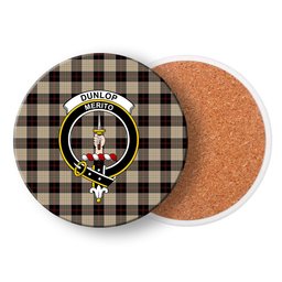 ScotsTee Shop Scottish Dunlop Hunting Ancient Crest Tartan Drinks Coasters – Wood, Rubber, Ceramic