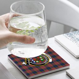 ScotsTee Shop Scottish Fraser of Boblainy Hugh Crest Tartan Drinks Coasters – Wood, Rubber, Ceramic