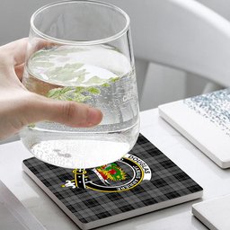 ScotsTee Shop Scottish Douglas Grey Vestiarium Scoticum Crest Tartan Drinks Coasters – Wood, Rubber, Ceramic