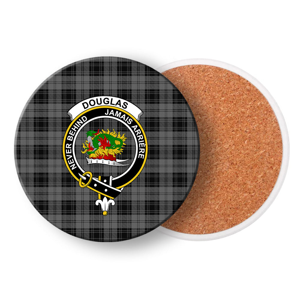 ScotsTee Shop Scottish Douglas Grey Vestiarium Scoticum Crest Tartan Drinks Coasters – Wood, Rubber, Ceramic