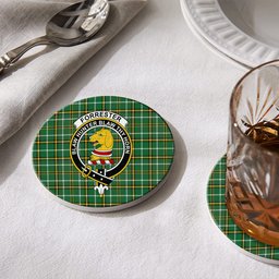 ScotsTee Shop Scottish Forrester Hunting Ancient Crest Tartan Drinks Coasters – Wood, Rubber, Ceramic